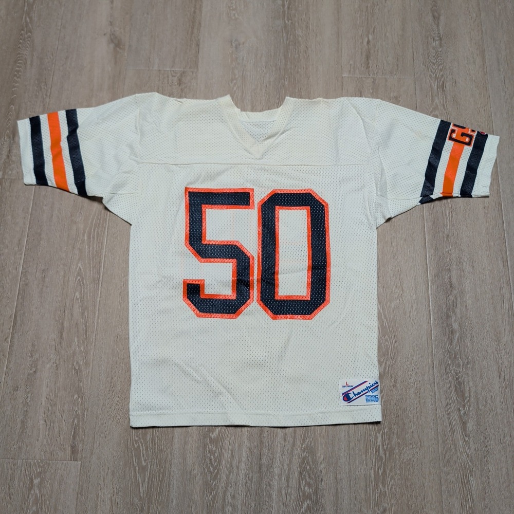 Vintage Champion Chicago Bears Jersey‎ #50 GSH White Mens Large Made in USA